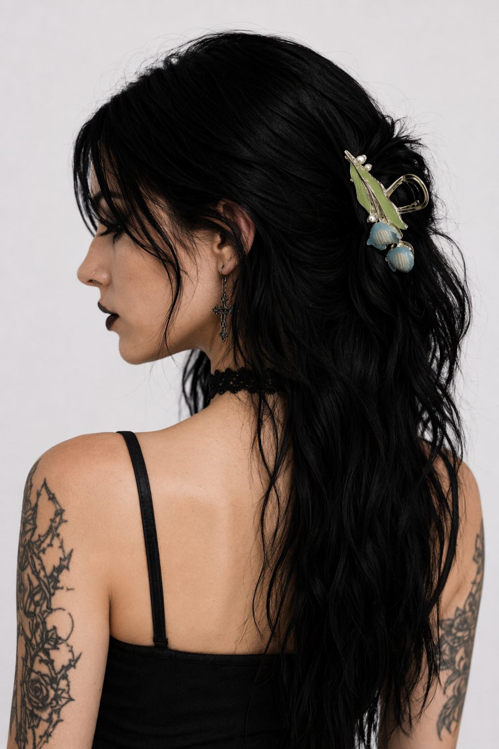 Dainty Floral Ceramic Hair Claw Clip for a Unique Style 16
