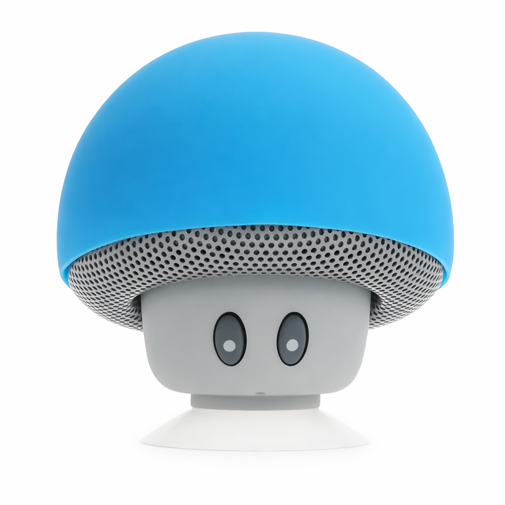 Portable Bluetooth Speaker with Suction Cup and Built-in Microphone Blue
