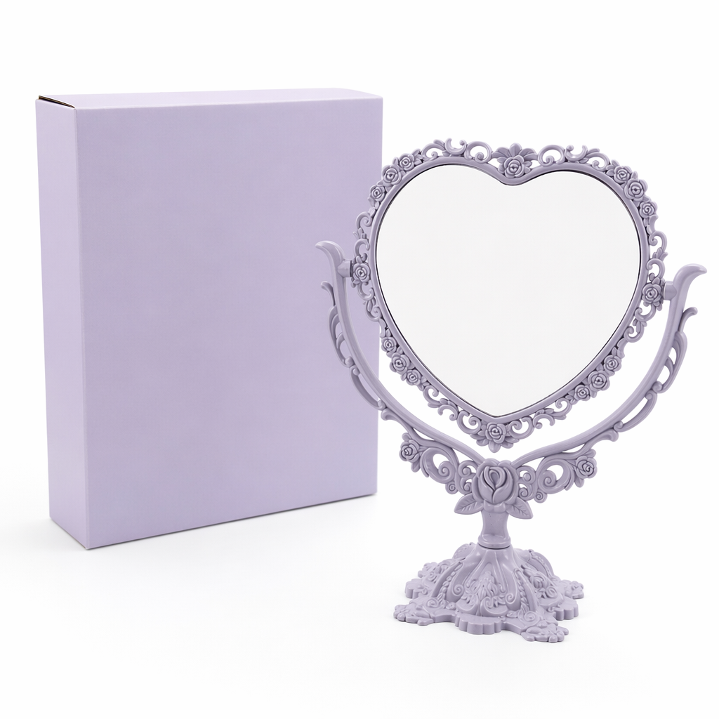 Pastel Heart Shaped Makeup Mirrors for Cosparty Bedrooms Purple