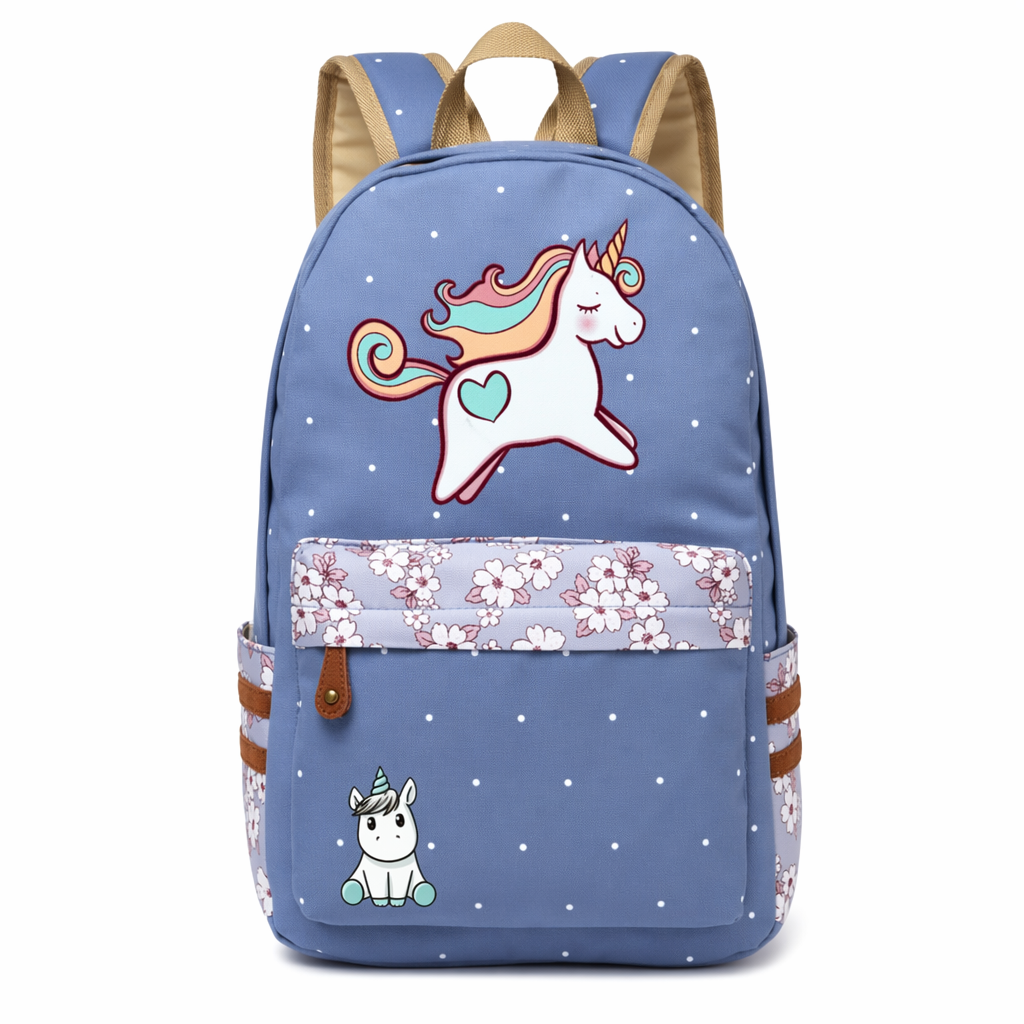 Kawaii Everyday Backpack in Various Styles and Colors Blue 1