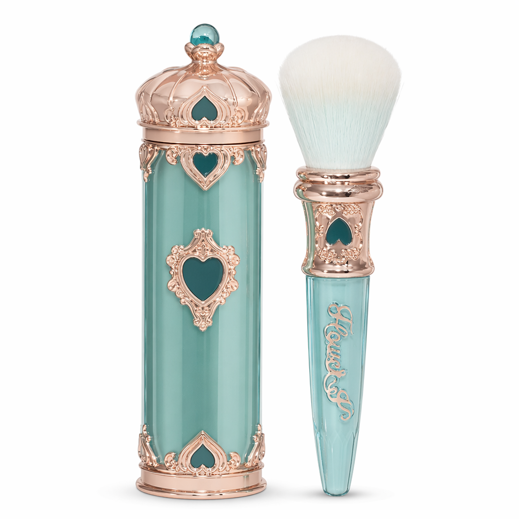 Mystical Unicorn Wool Stipple Brushes for Luxurious Makeup Application Tea Mint