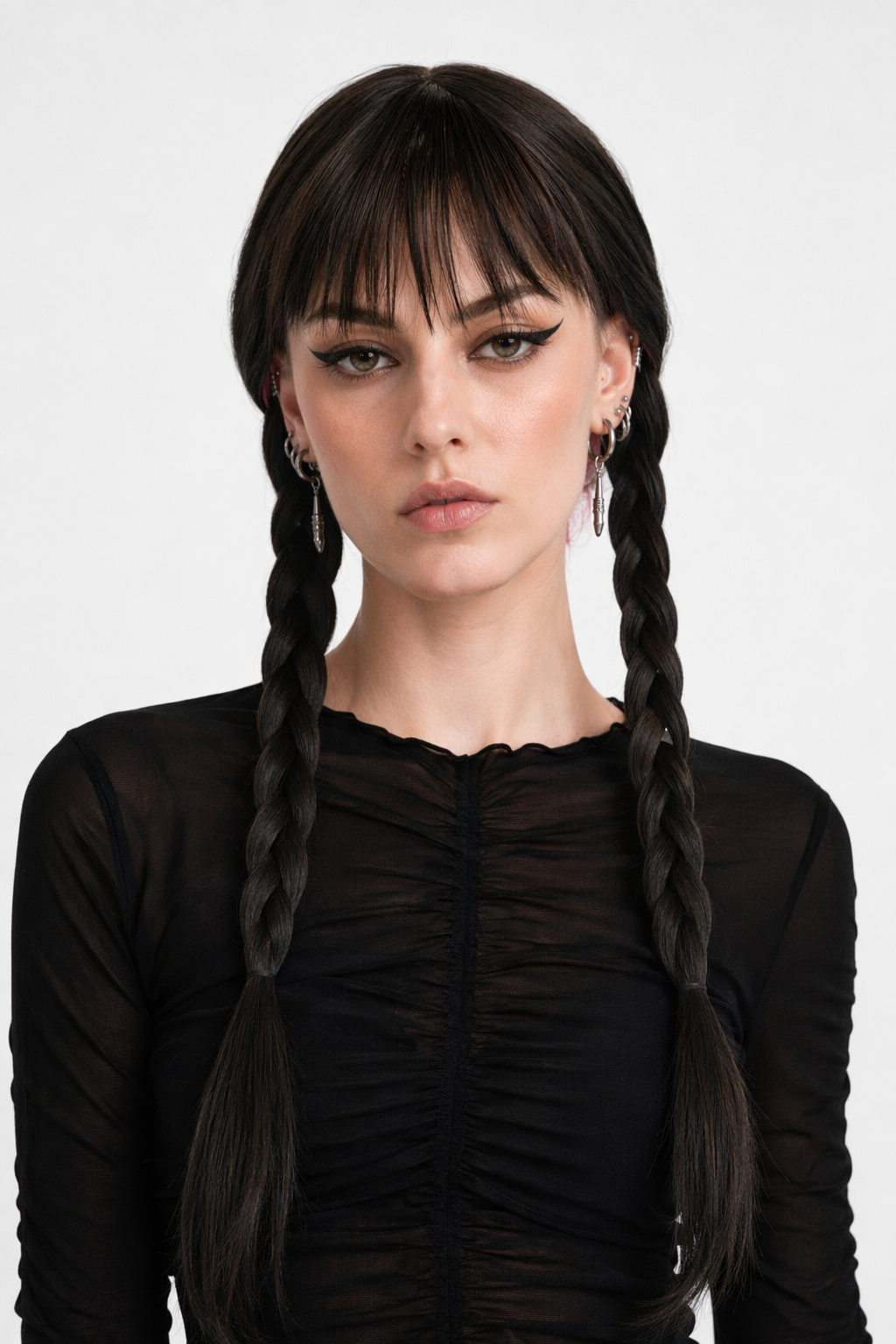Wednesday The Addams Family braided Cosplay Wig Default