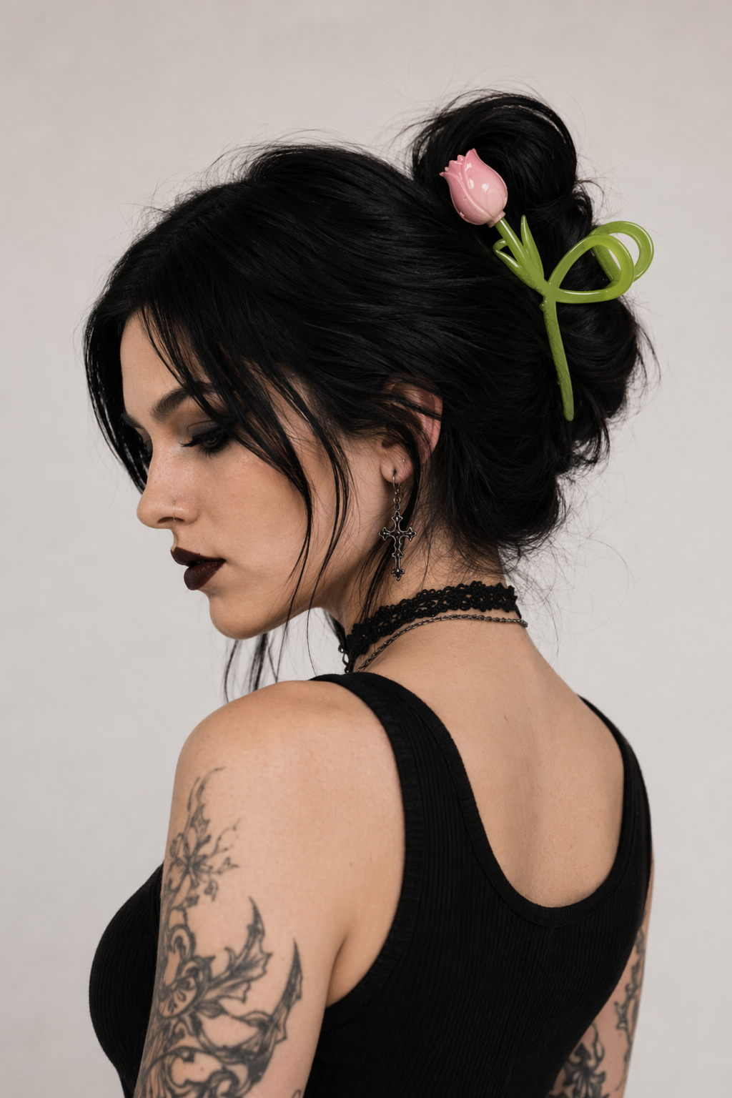 Dainty Floral Ceramic Hair Claw Clip for a Unique Style 4