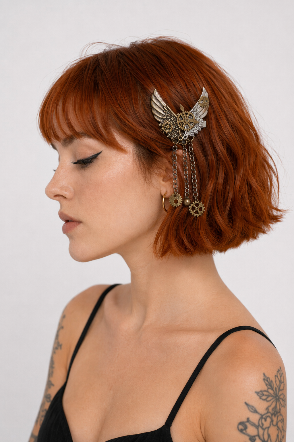Elegant Steampunk Hair Accessory with Copper and Brass Design Default Title