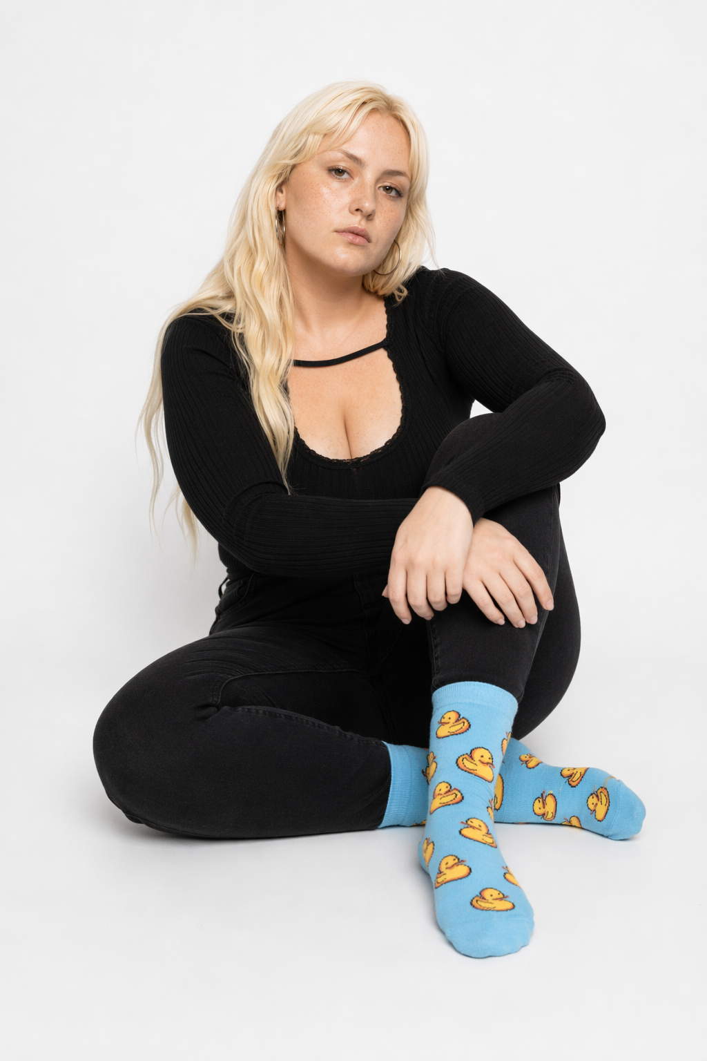 Vibrant Baby Blue Socks for Adventure-Seekers Default Title