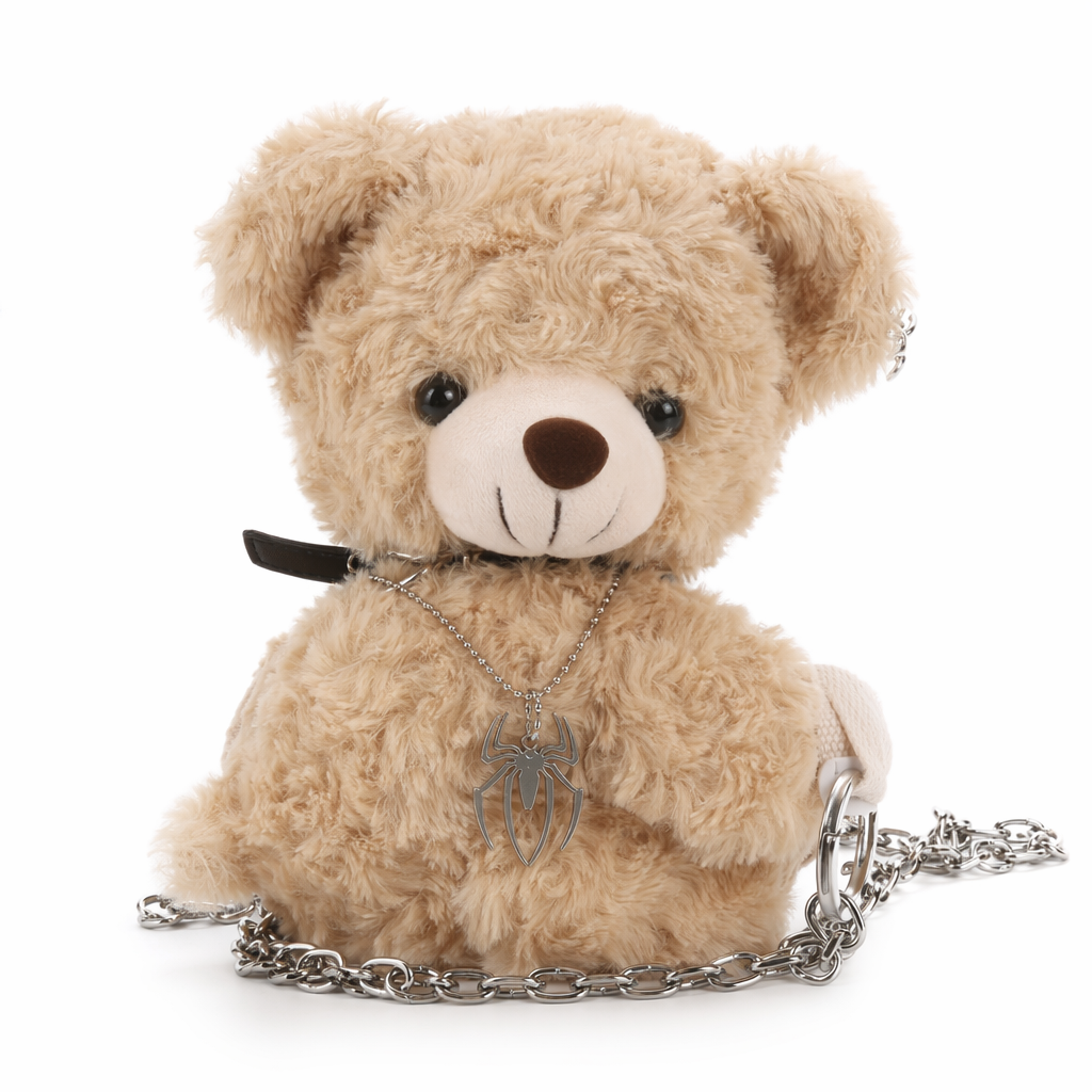 Fluffy Teddy Bear Crossbody Messenger Bag for Cosparty Fun 20cm Bear