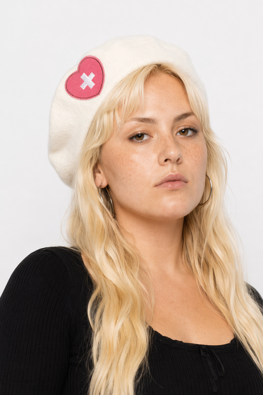 Pink Menhera Nurse Beret for Kawaii Fashion Enthusiasts White Cross