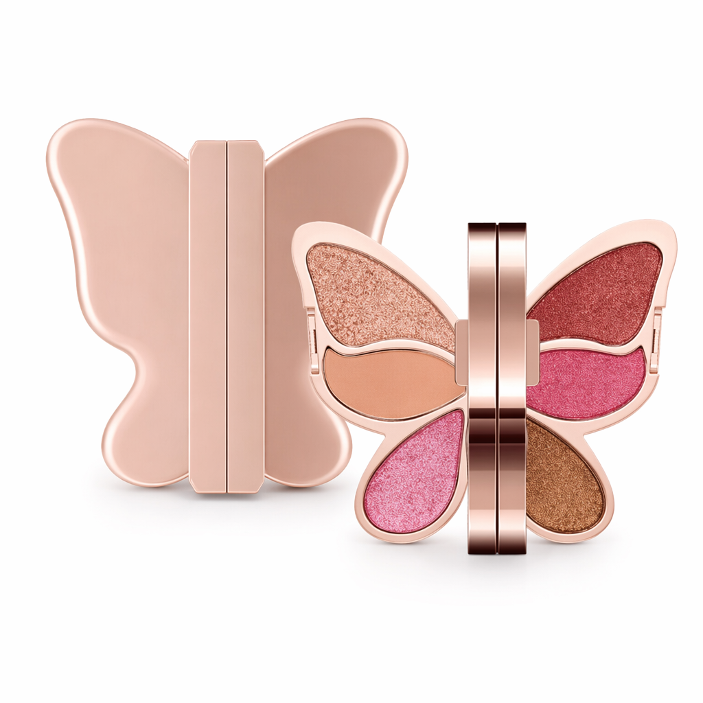 Butterfly Wing Glittering Make-Up Palette for Your Vanity Display 2 Red Rose