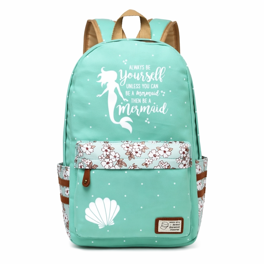 Kawaii Mermaid and Sea Creature Backpacks in Fun Designs Green 5