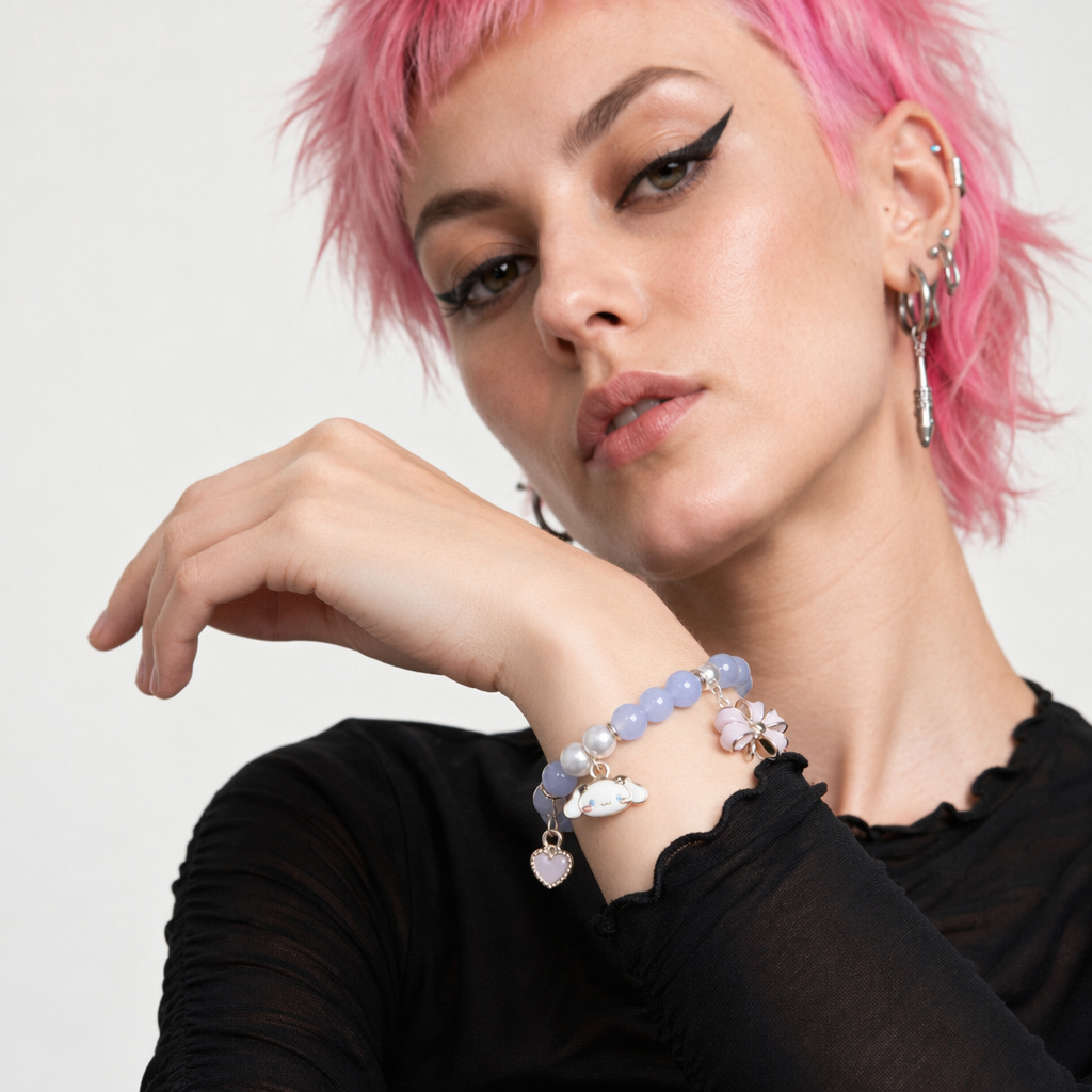 Kawaii Beaded Bracelets Inspired by Sanrio Characters Cinnamoroll