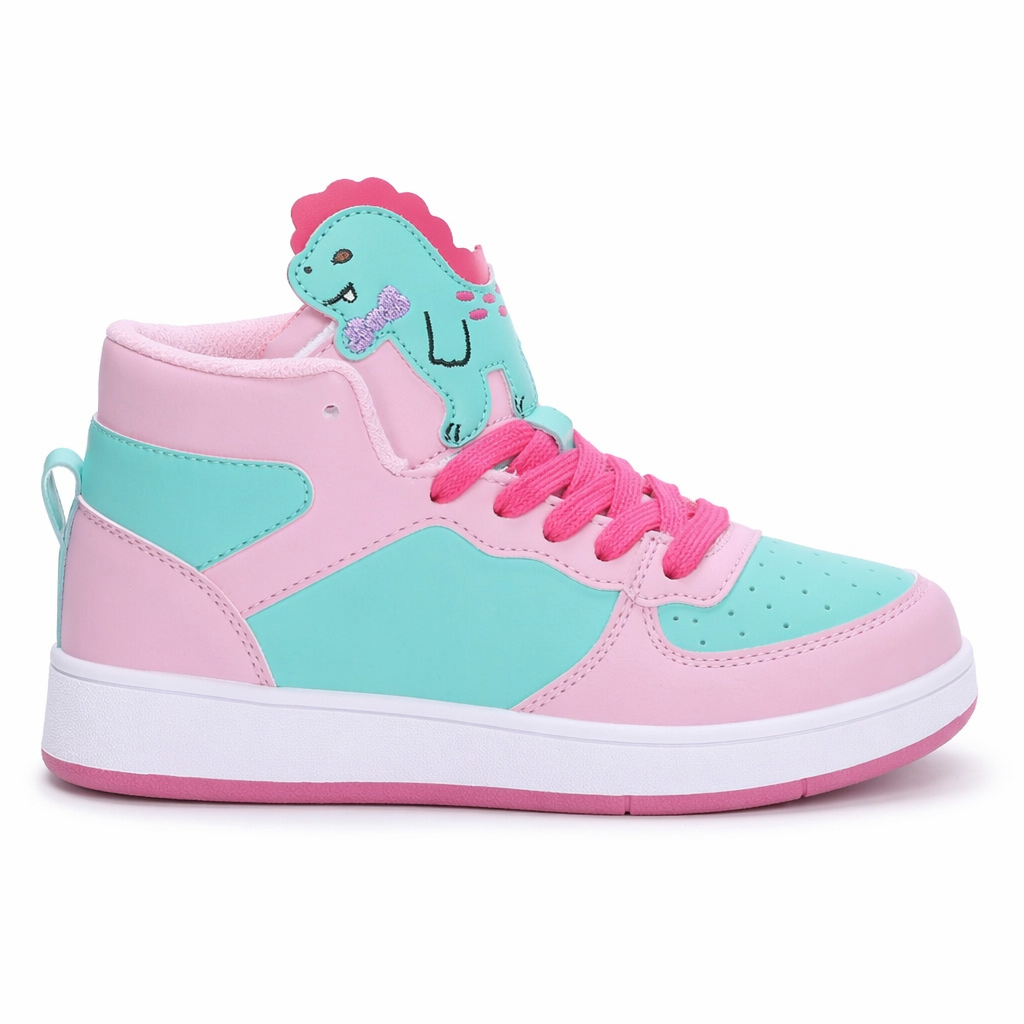 Harajuku High Top Sneakers with Pastel Dinosaur Design 8