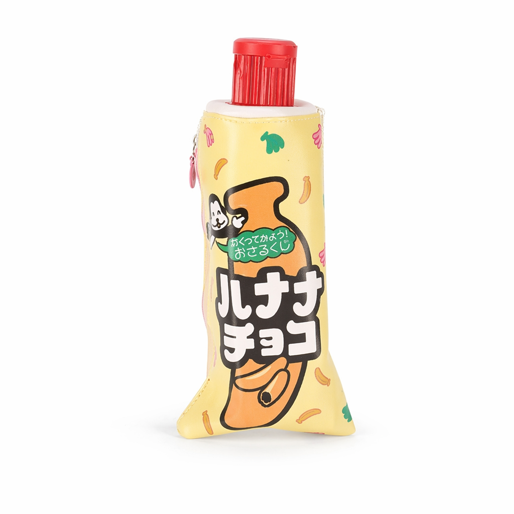 Toothpaste Shaped Storage Bag with Cute Pencil Sharpener Yellow Toothpaste Bag