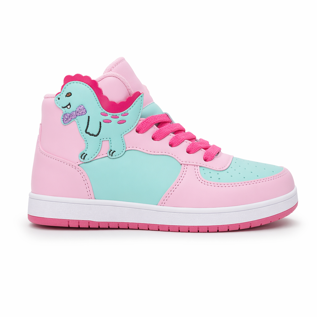 Harajuku High Top Sneakers with Pastel Dinosaur Design 7