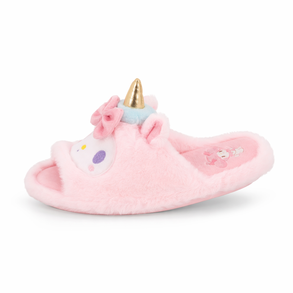 Kawaii Fluffy Sanrio Unicorn Character Slippers for Cozy Comfort Pink Melody