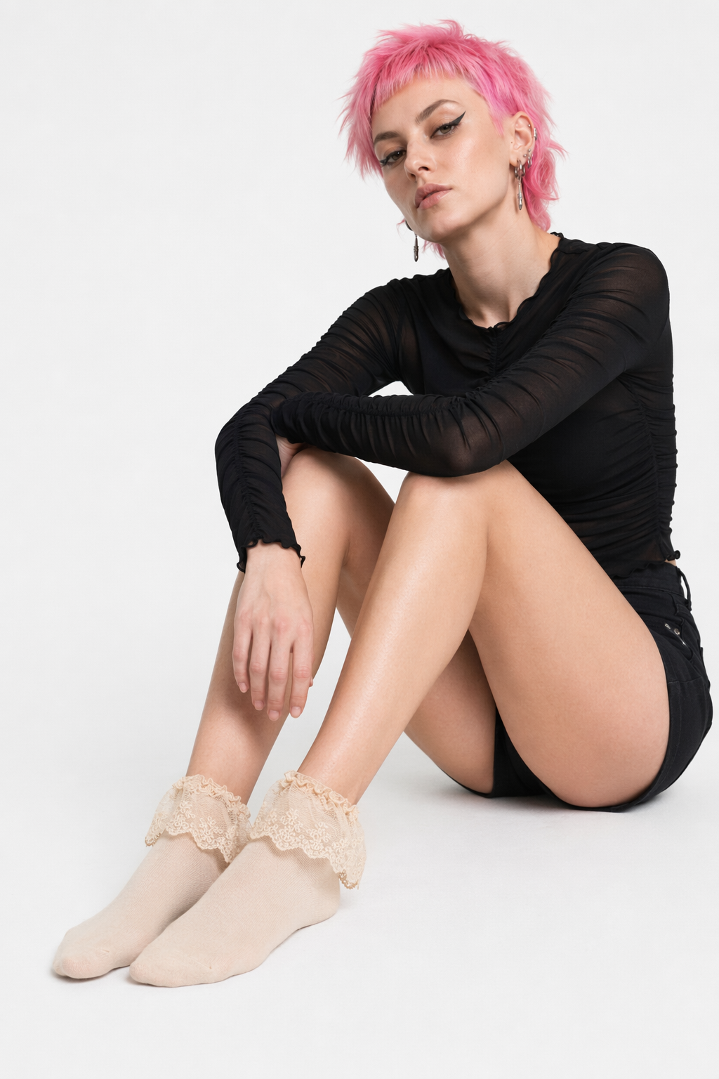 Ruffled Trim Ankle Socks for a Cute and Flirty Touch Apricot
