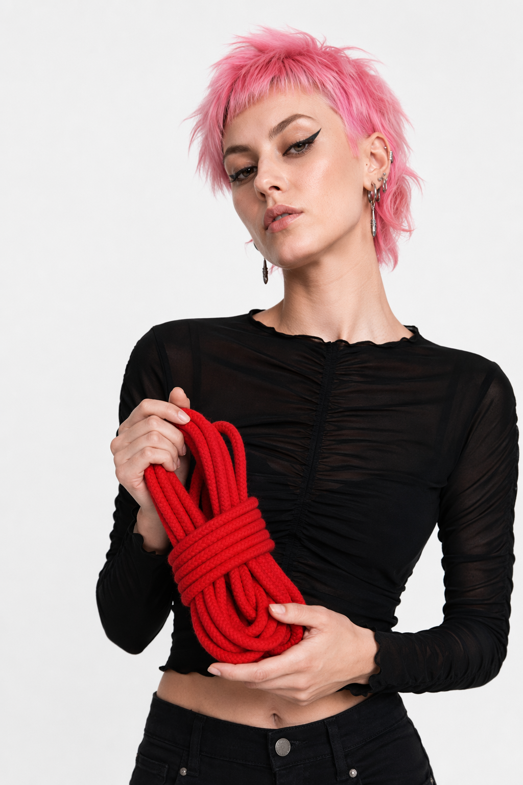 High-Quality Cotton Shibari Rope for Bondage Aesthetic Photoshoots 5m Red
