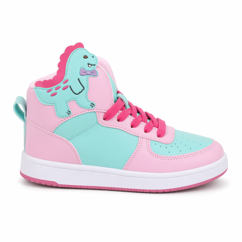Harajuku High Top Sneakers with Pastel Dinosaur Design 9