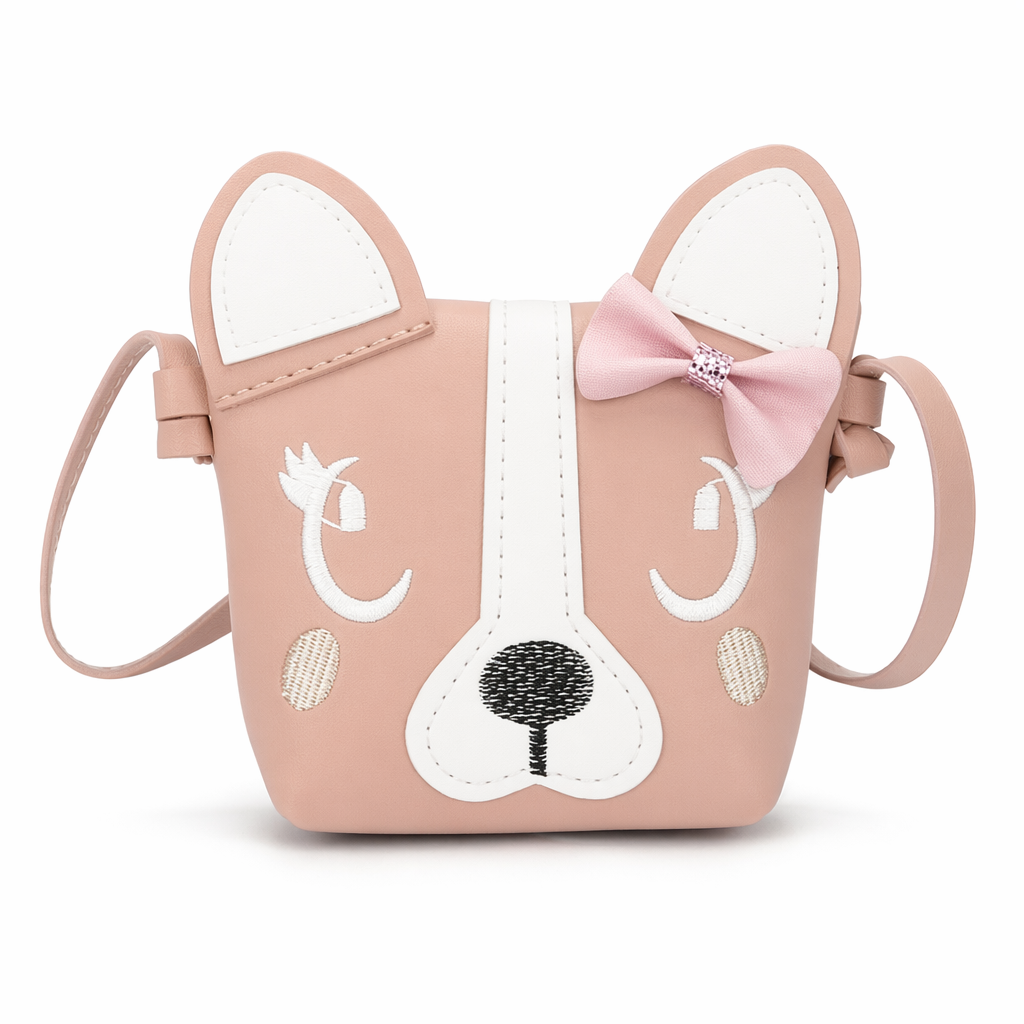 Adorable Vegan Leather Puppy Dog Handbags in Unique Colors Tan