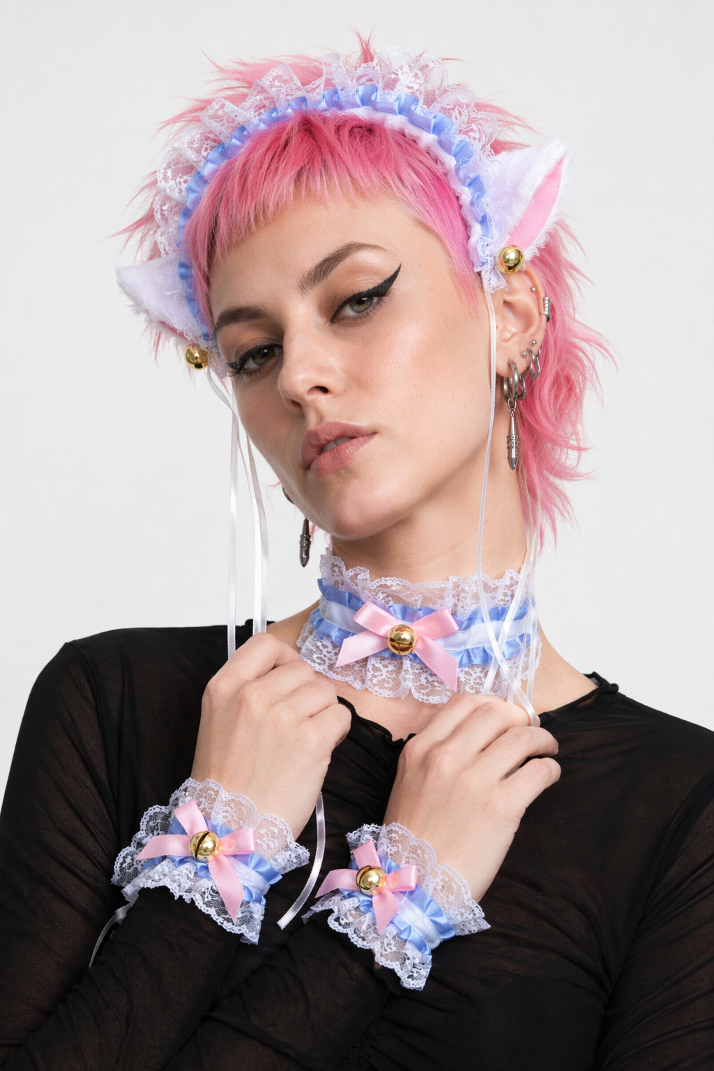 Neko Kitty Cat Complete Set with Headband, Collar, and Bracelets 4