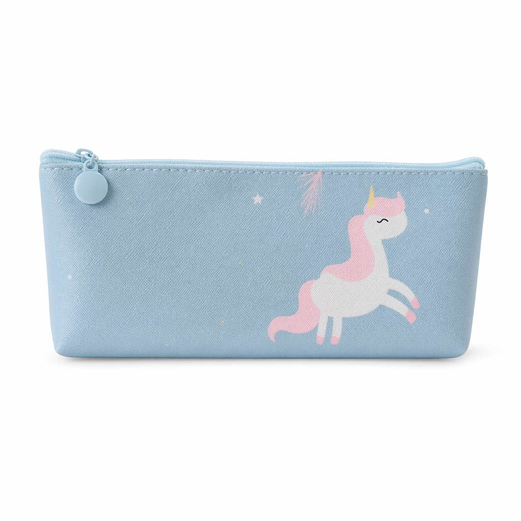 Pastel Unicorn Mermaid Pencil Case for Storing Essentials Blue Unicorn