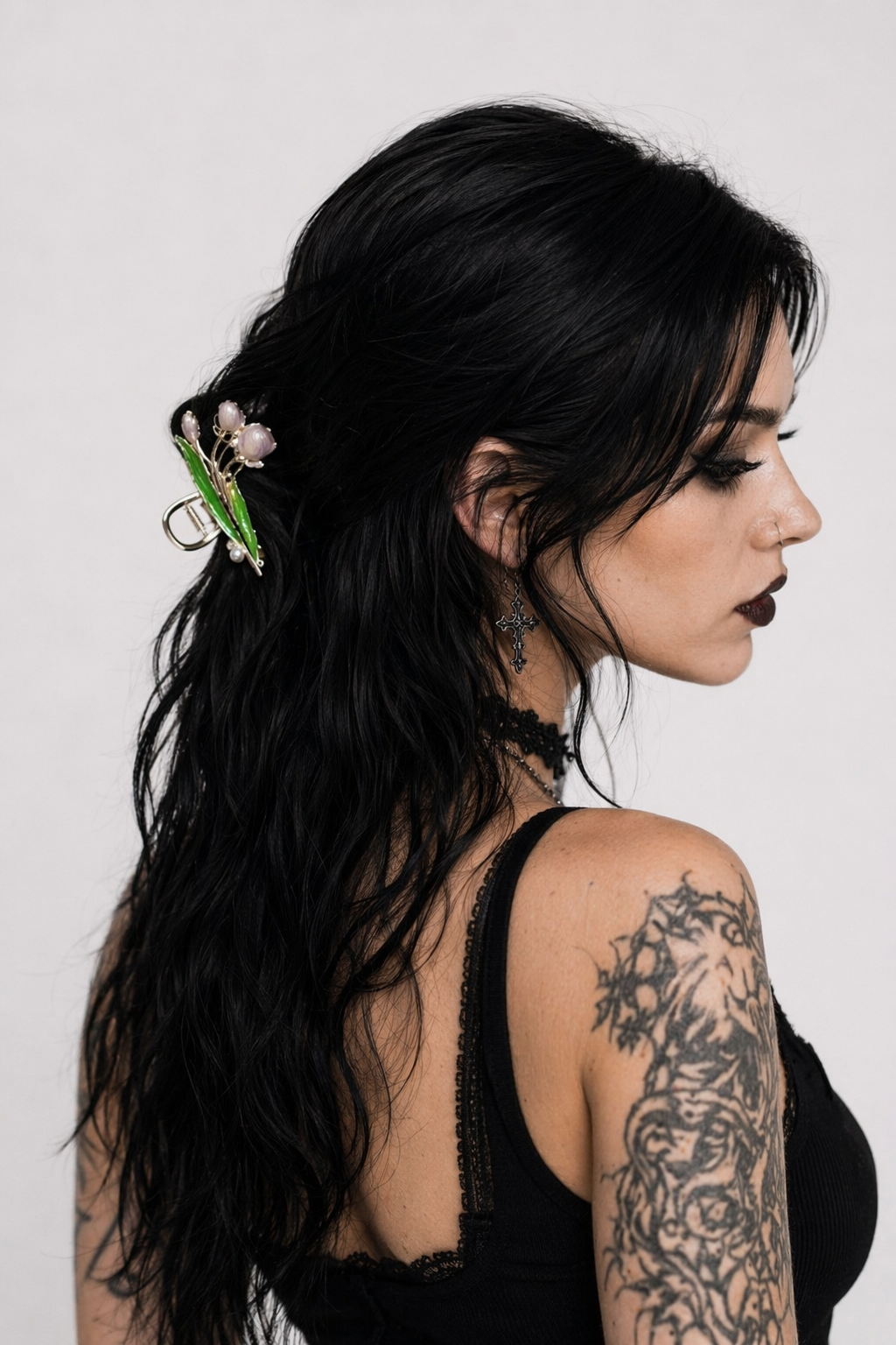 Dainty Floral Ceramic Hair Claw Clip for a Unique Style 19
