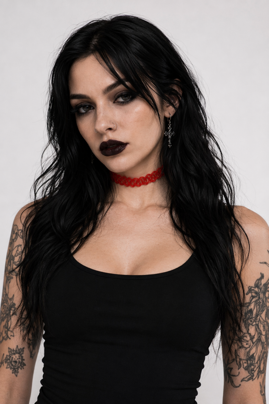 Classic 90s Inspired Choker Necklace in Various Colors Red