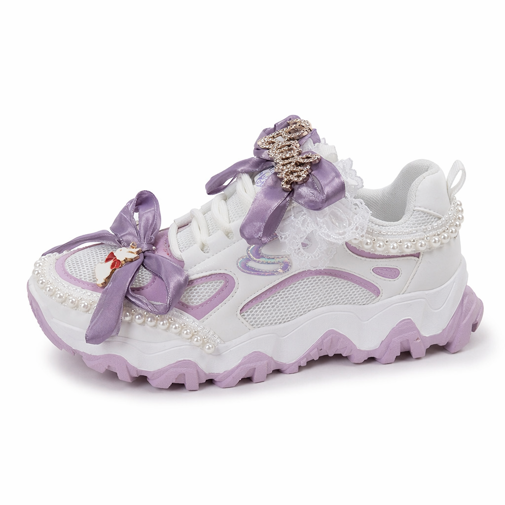 Barbie Harajuku Purple and White Lolita Sneakers 6