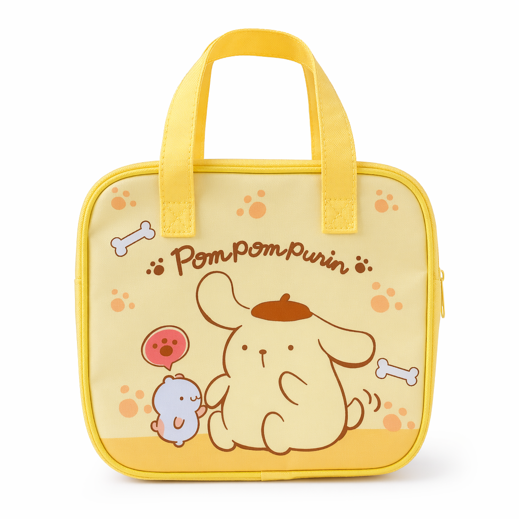 Adorable Sanrio Square Lunch Bags in Pastel Colors Pompompurin