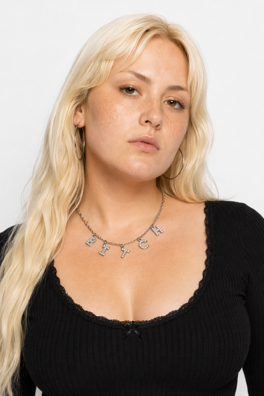 Dazzling Daddy Necklace with Sparkling Rhinestones BITCH