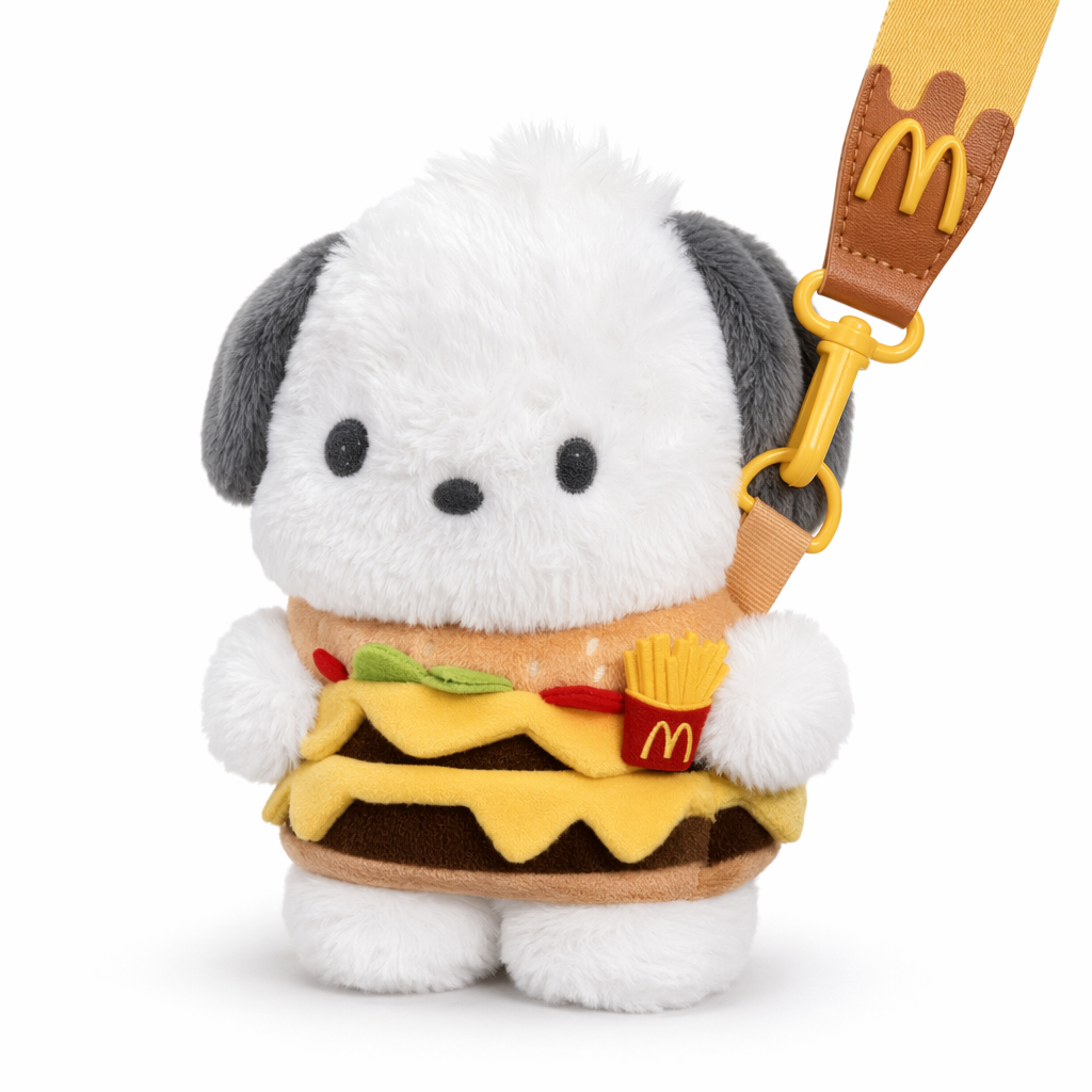 Kawaii Hamburger Puppy Bag for Adorable Fashion Enthusiasts 30cm
