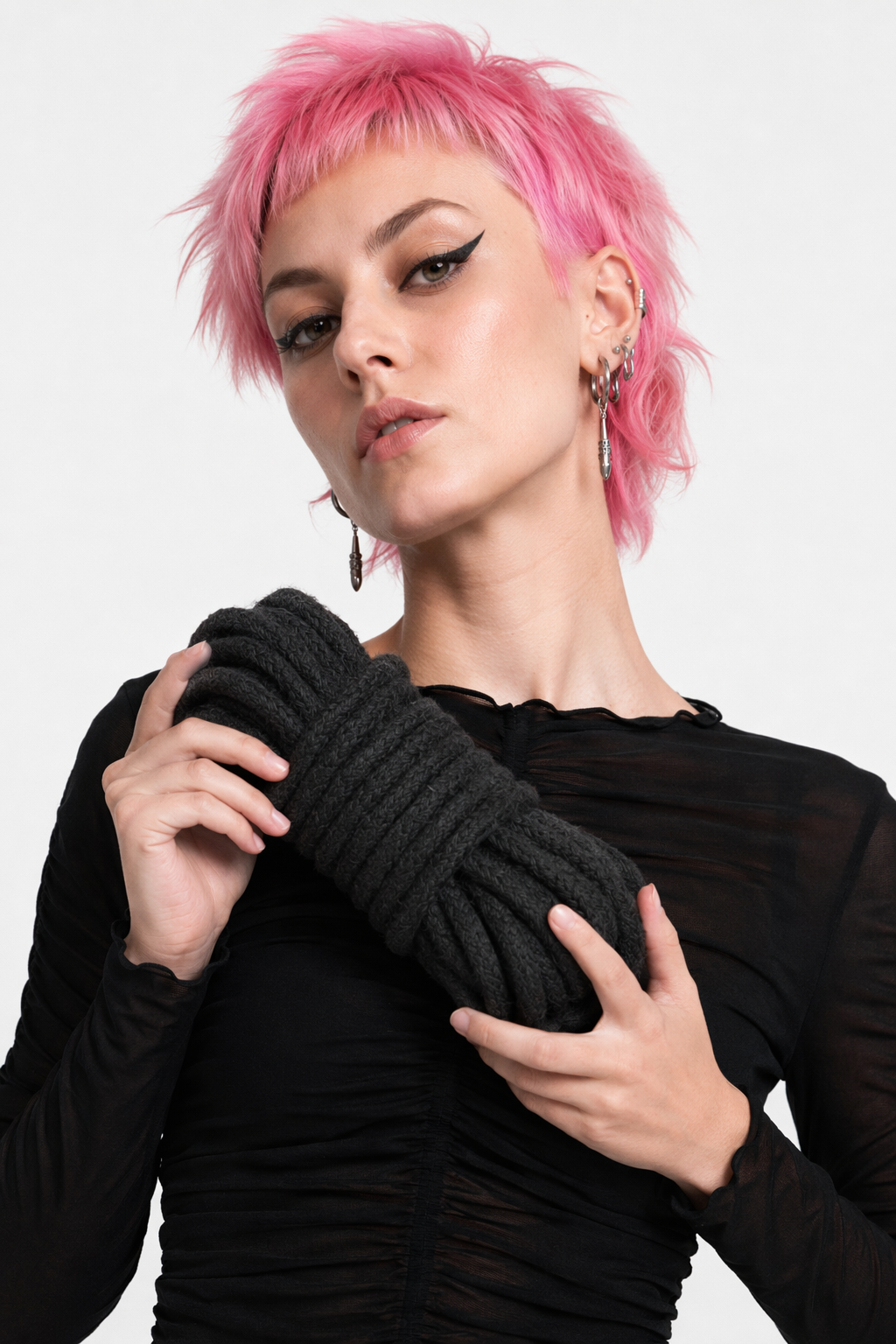 High-Quality Cotton Shibari Rope for Bondage Aesthetic Photoshoots 5m Black
