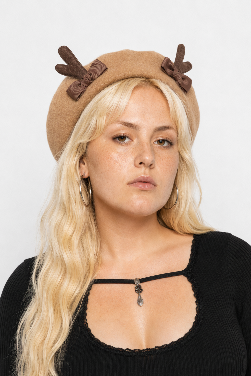 Kawaii Berets for Stylish Lolita Fashion and Accessories Taupe Antlers
