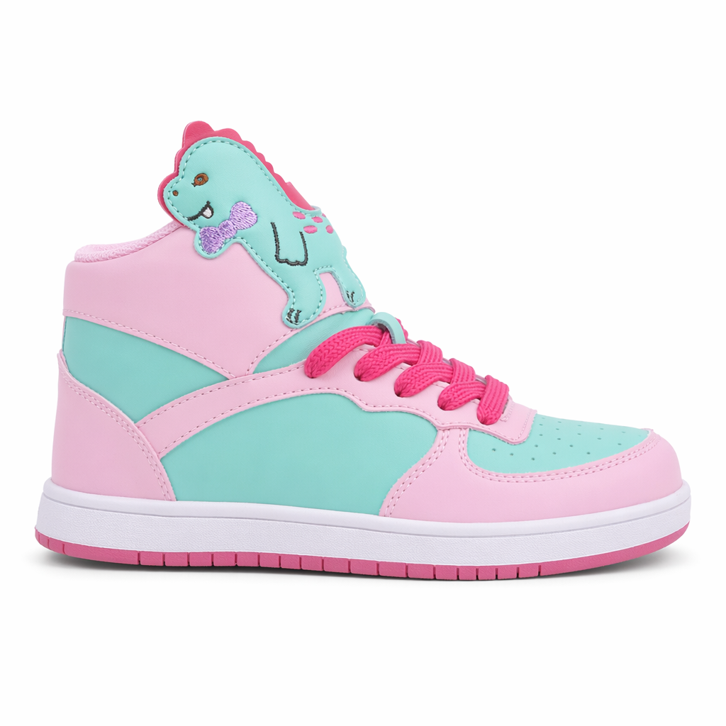 Harajuku High Top Sneakers with Pastel Dinosaur Design 5
