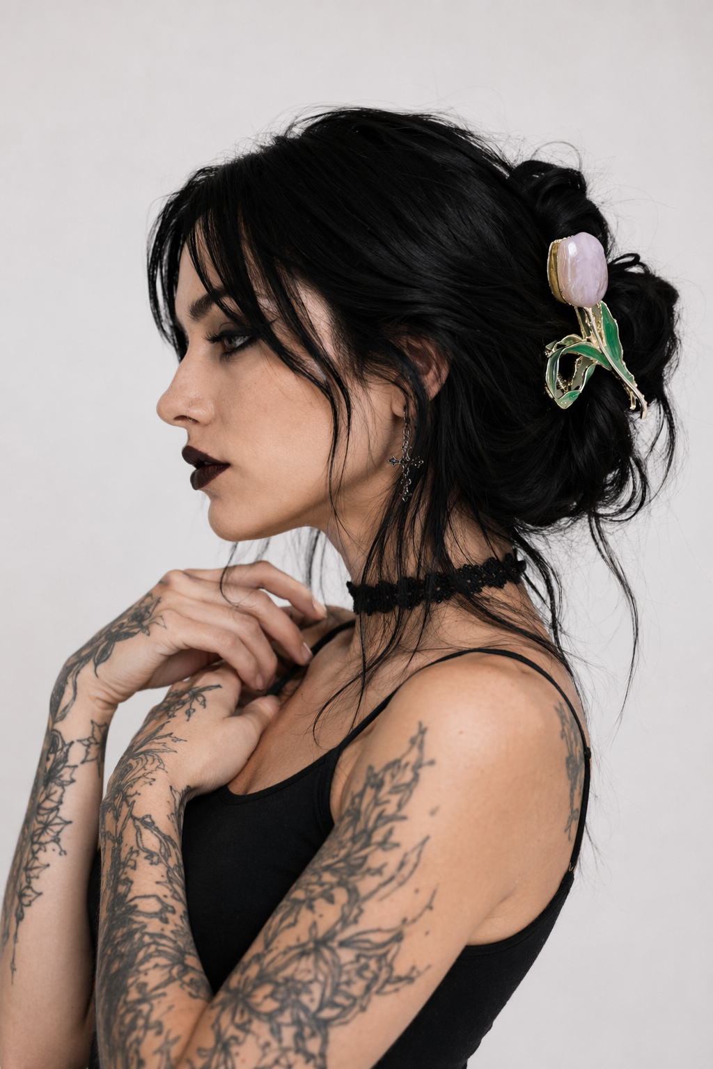 Dainty Floral Ceramic Hair Claw Clip for a Unique Style 12