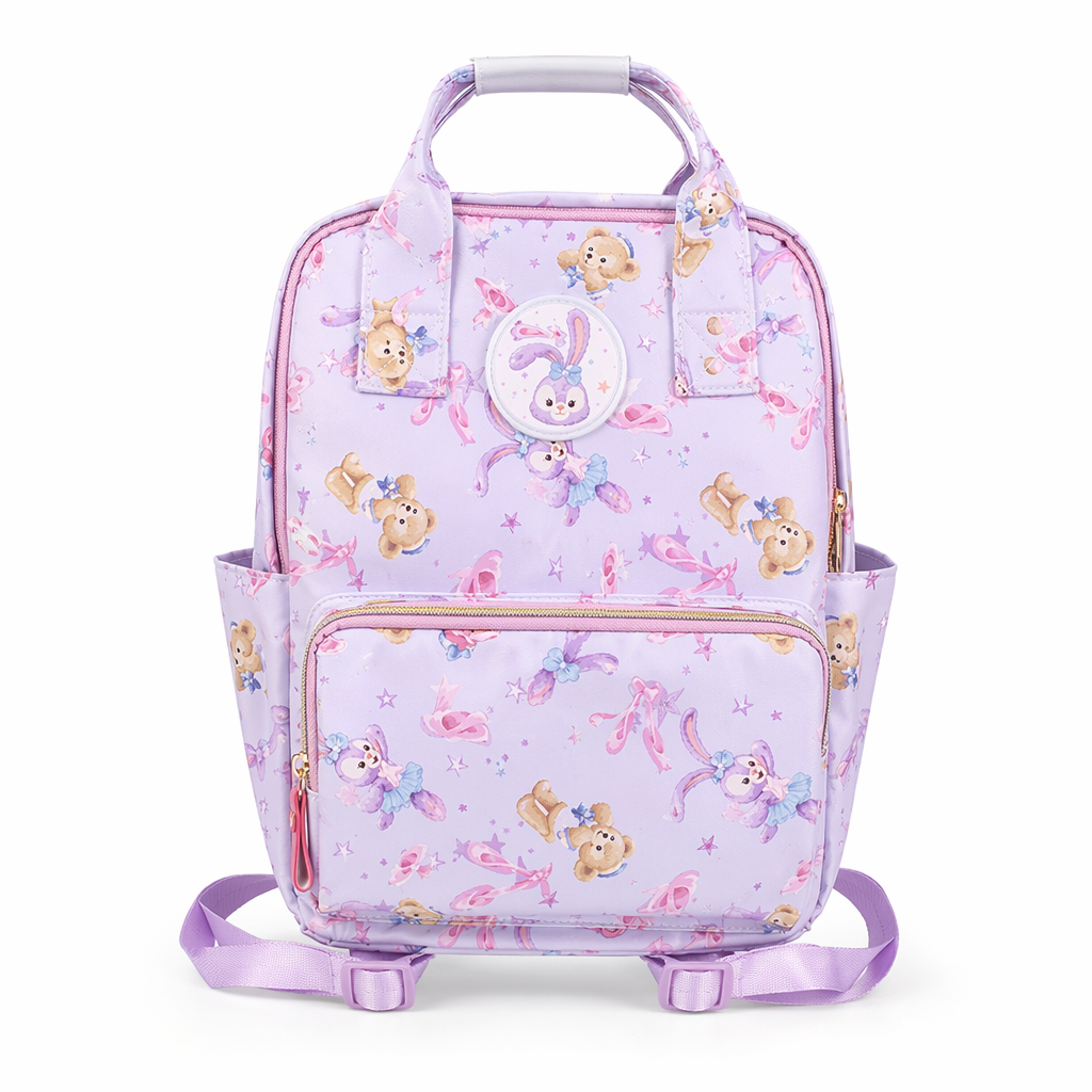 Pastel Purple Bunny and Teddy Bear Backpack for Kawaii Fashion Purple Rabbit
