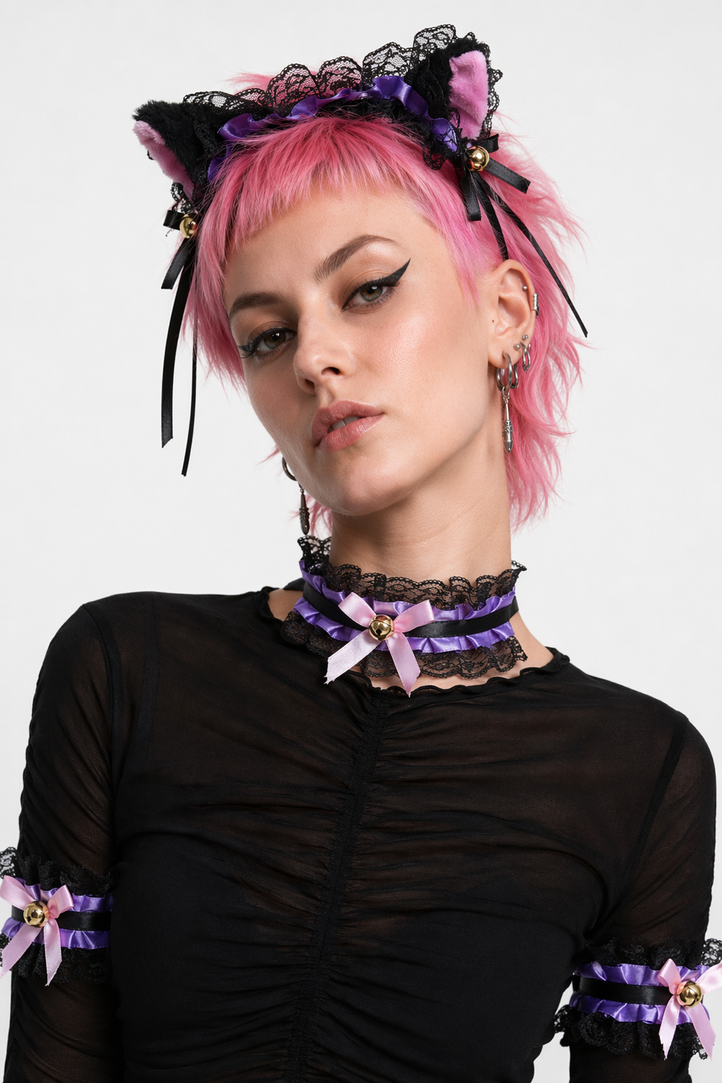 Neko Kitty Cat Complete Set with Headband, Collar, and Bracelets 12