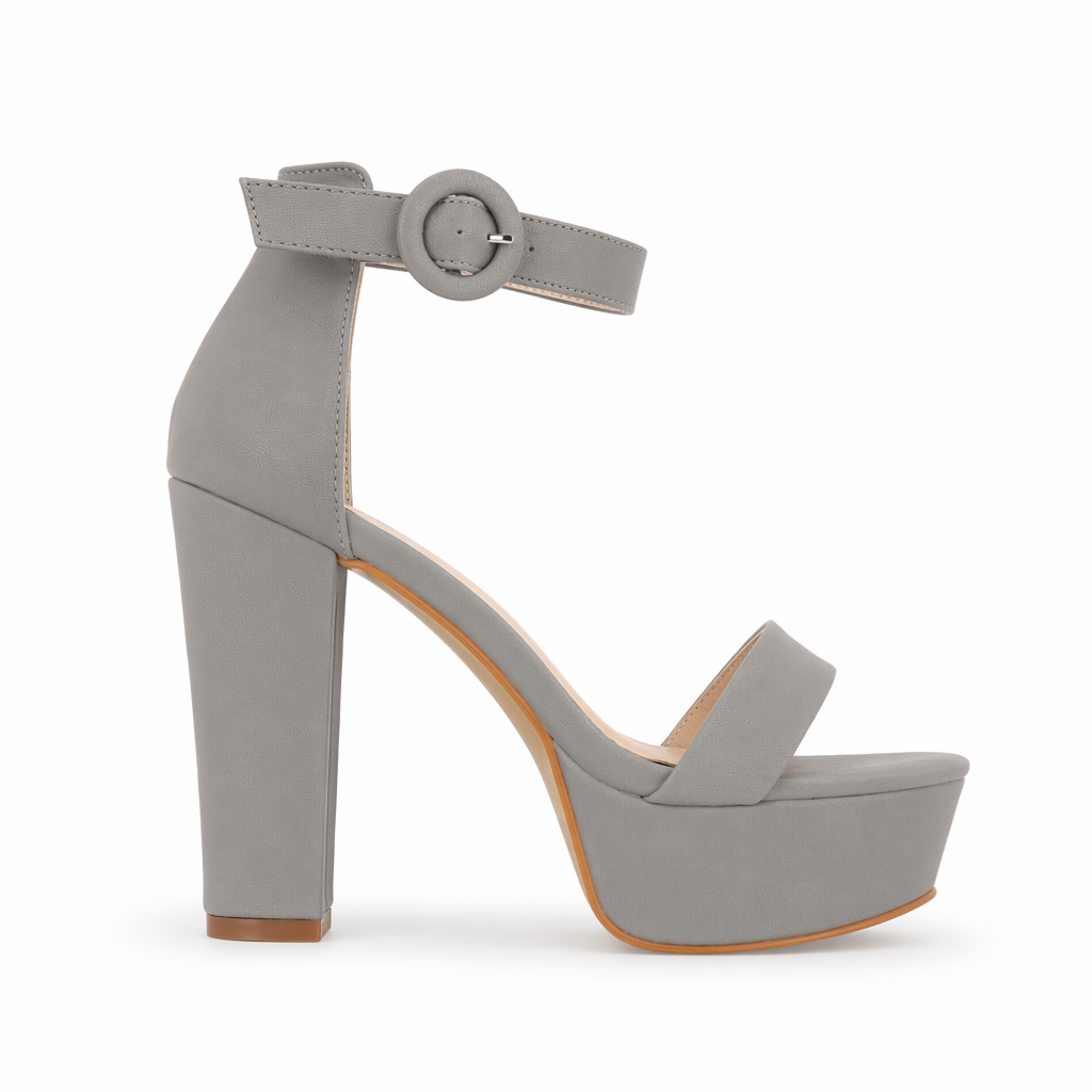 Elegant Square Heel Baby Doll Heels for a Kawaii Look in Stock Gray