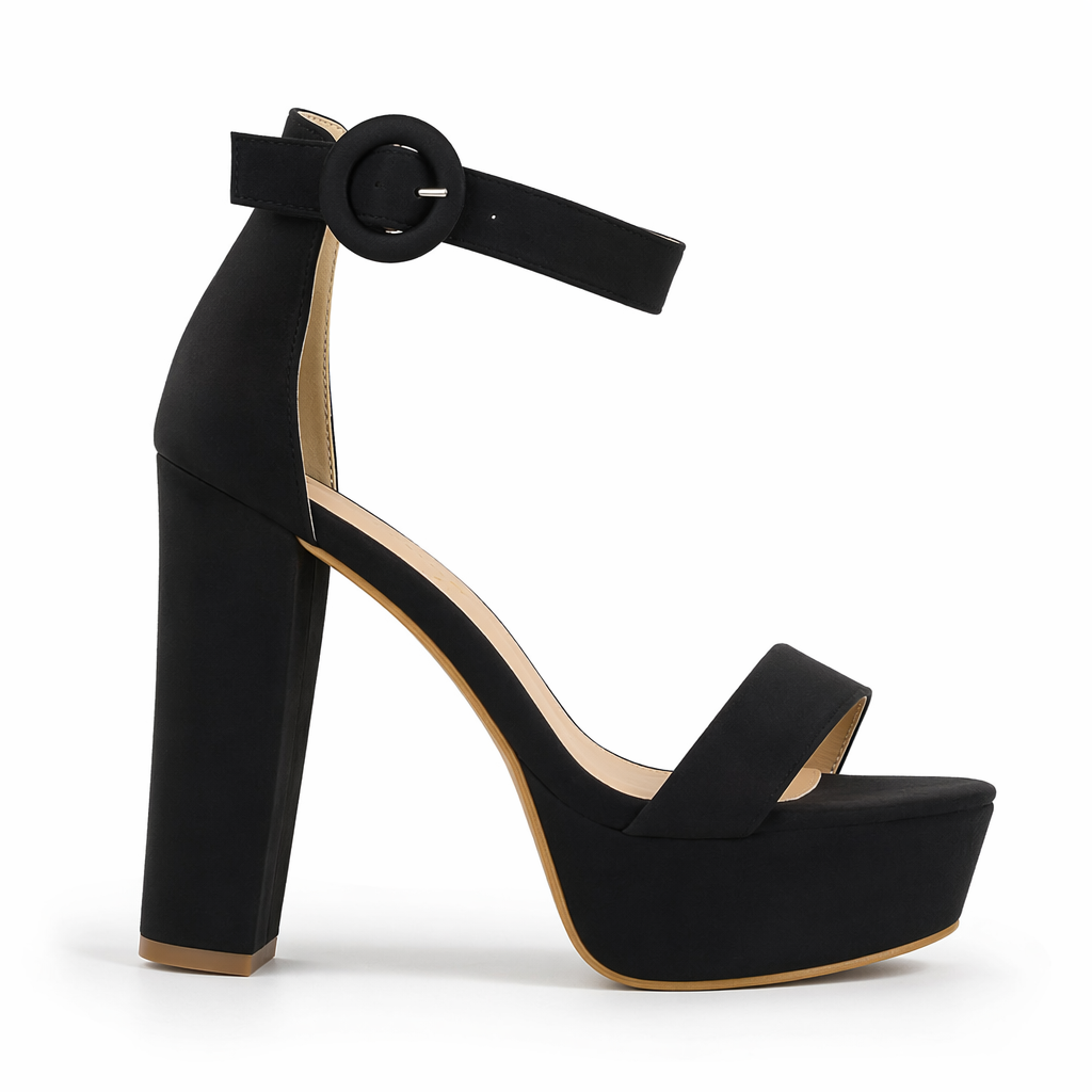 Elegant Square Heel Baby Doll Heels for a Kawaii Look in Stock Black