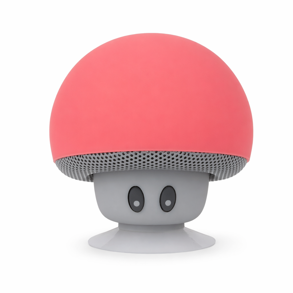 Portable Bluetooth Speaker with Suction Cup and Built-in Microphone Red