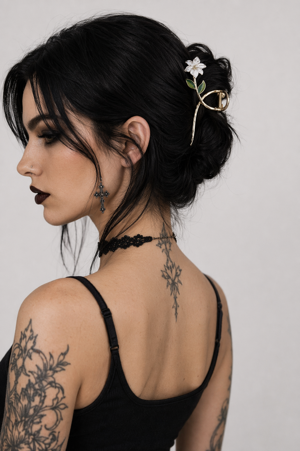 Dainty Floral Ceramic Hair Claw Clip for a Unique Style 24