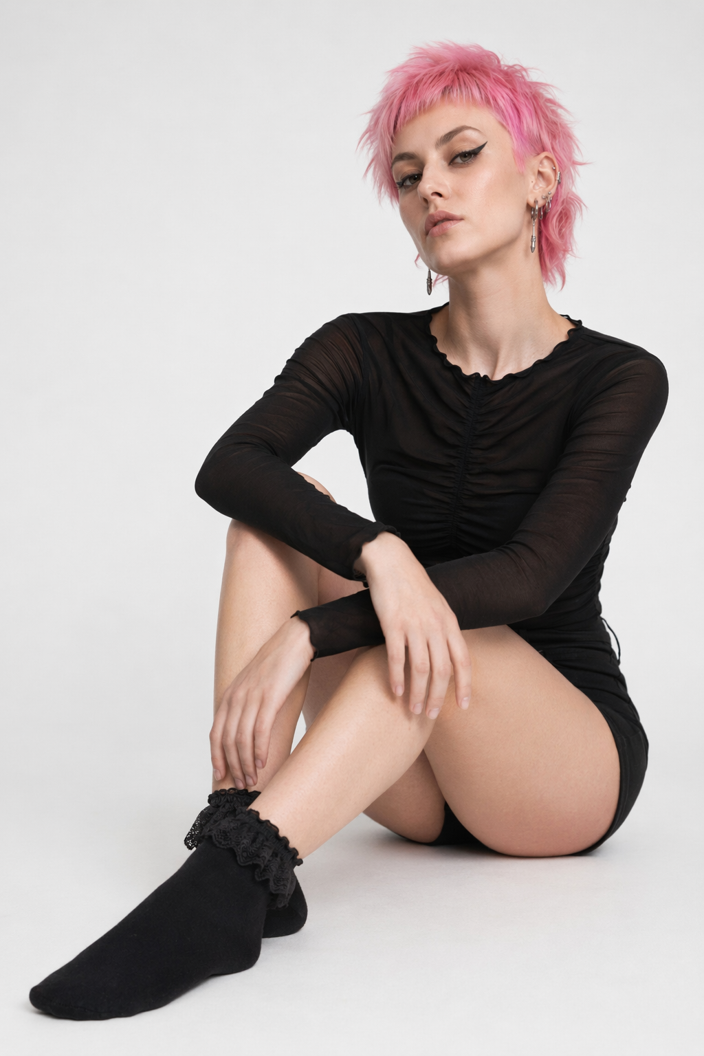 Ruffled Trim Ankle Socks for a Cute and Flirty Touch Black