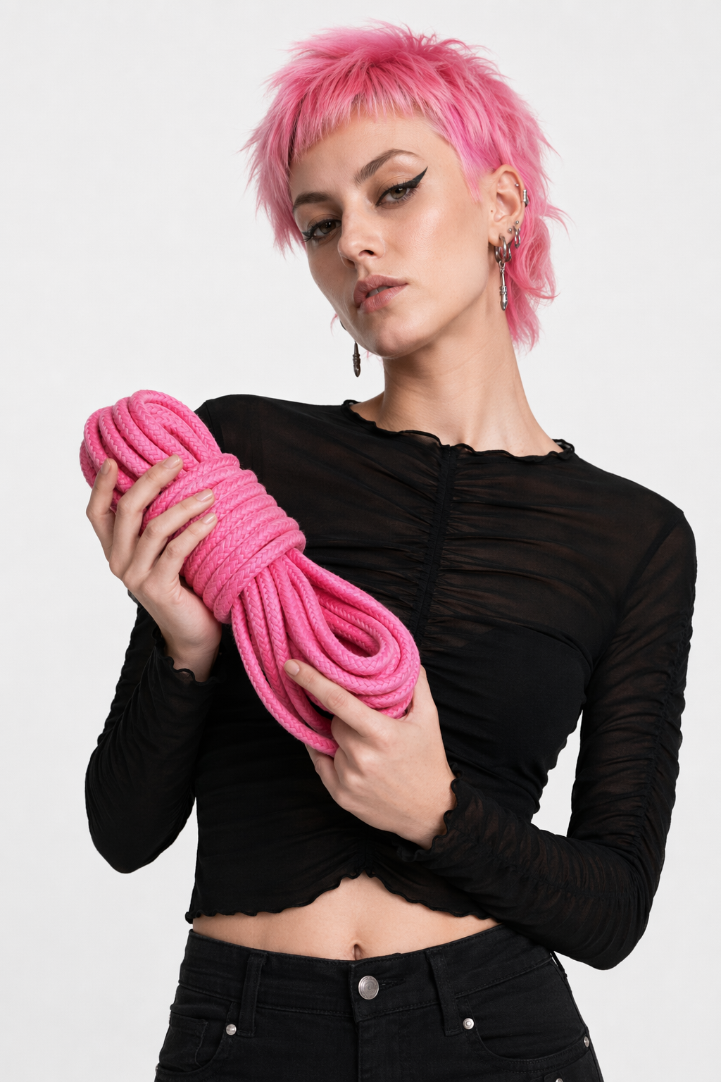 High-Quality Cotton Shibari Rope for Bondage Aesthetic Photoshoots 10m Pink