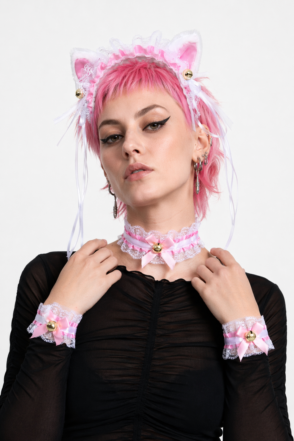 Neko Kitty Cat Complete Set with Headband, Collar, and Bracelets 1
