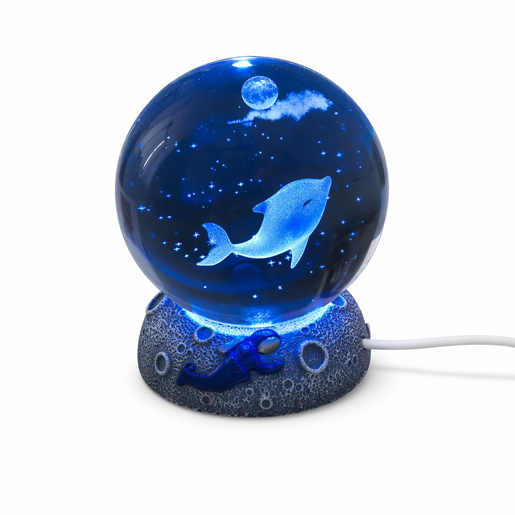 LED Aquamarine Life Snowglobe for Enchanting Underwater Ambiance Dolphin