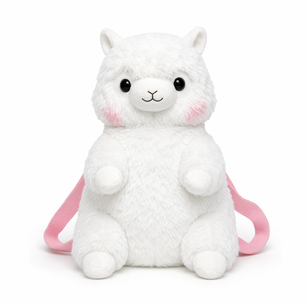 Soft Rainbow Alpacasso Inspired Backpack with Adjustable Straps White