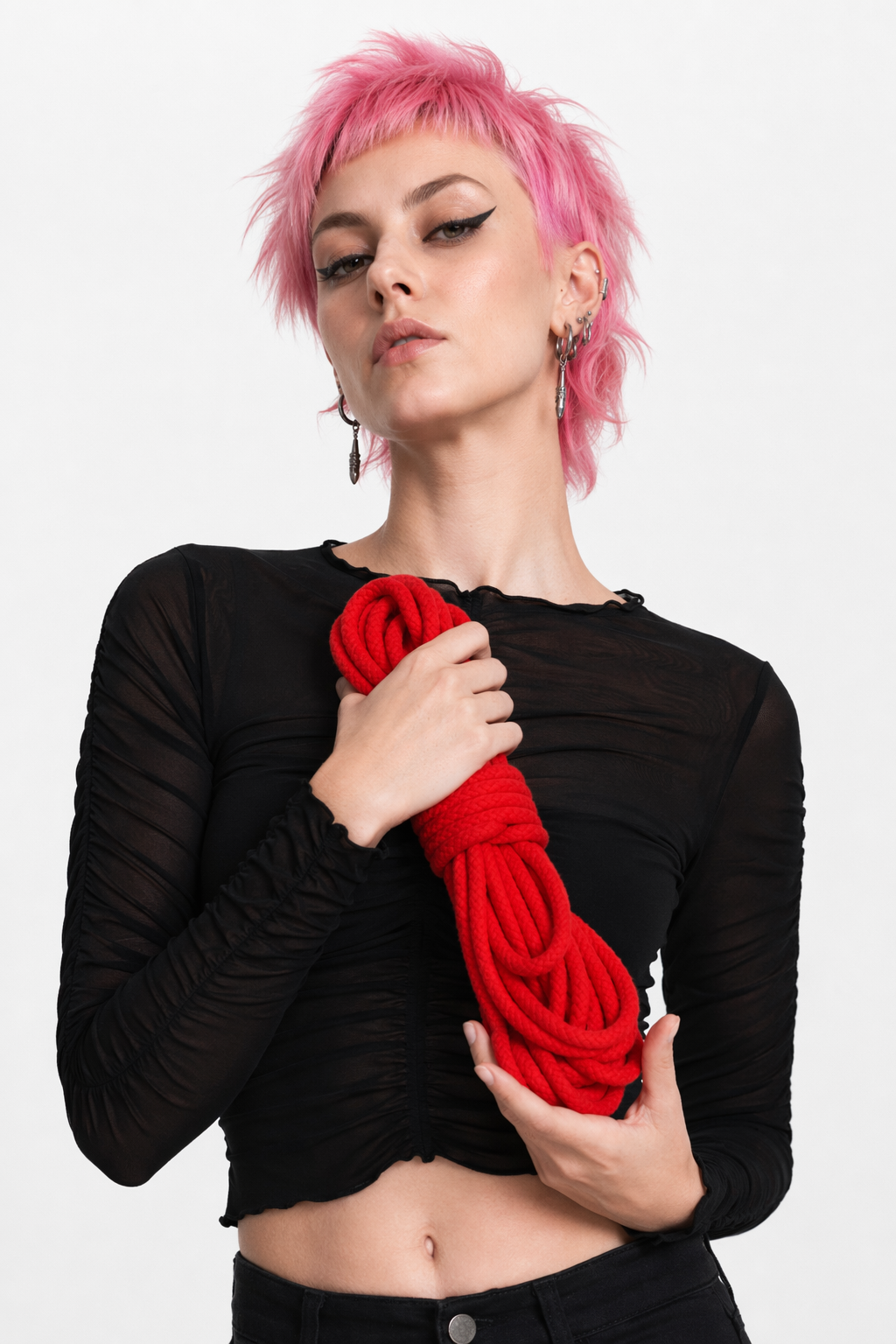 High-Quality Cotton Shibari Rope for Bondage Aesthetic Photoshoots 10m Red