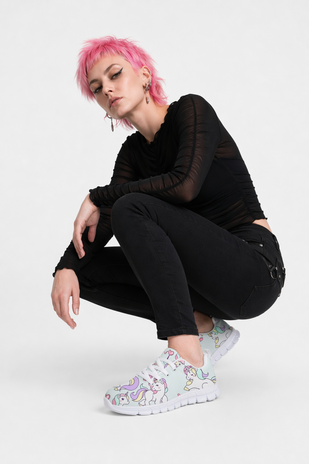 Rainbow Unicorn Running Shoes in Candy Colors Blue Unicorns