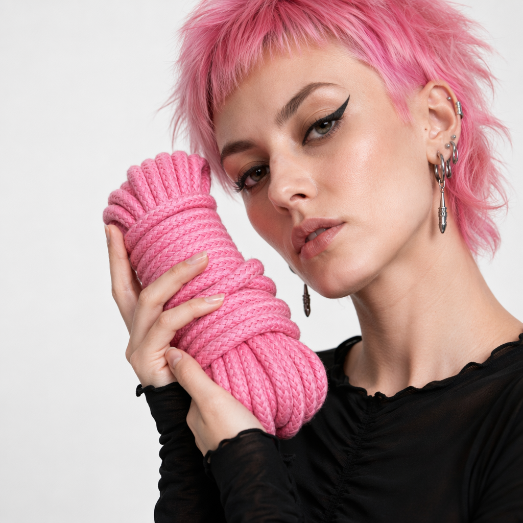 High-Quality Cotton Shibari Rope for Bondage Aesthetic Photoshoots 10m Pink