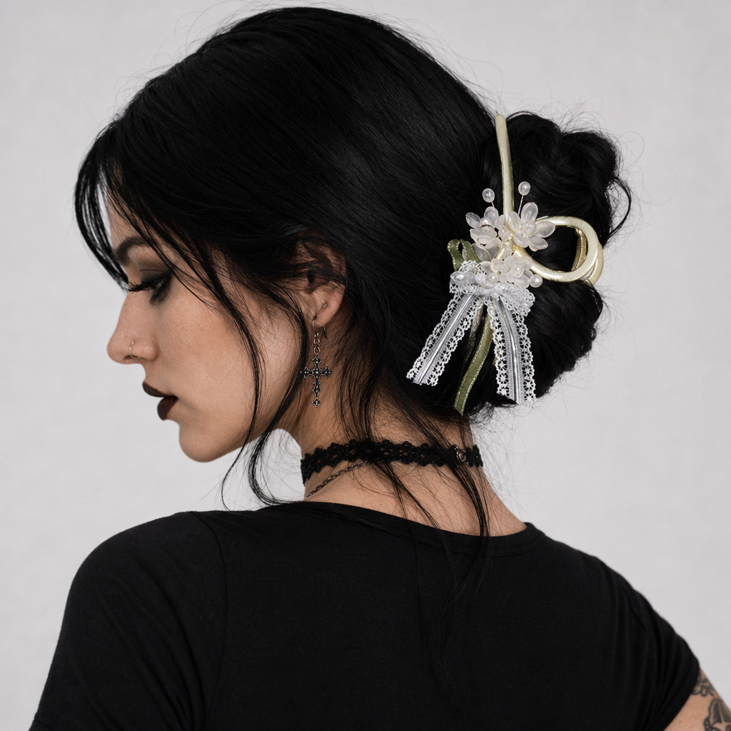 Dainty Floral Ceramic Hair Claw Clip for a Unique Style 5