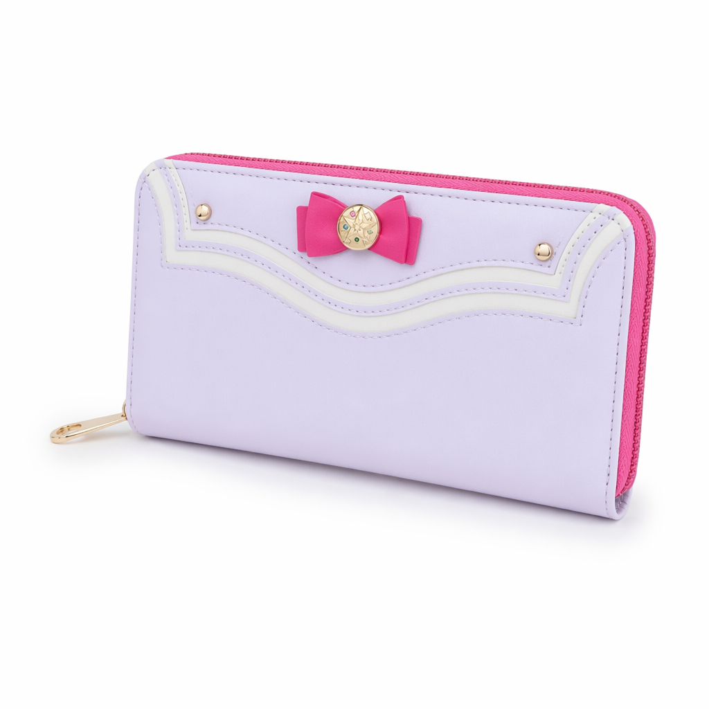 Magical Girl Inspired Zipper Clutch Wallet in Sailor Scout Style Lavender